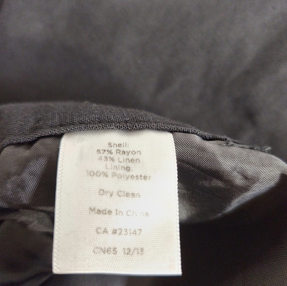 Talbots Women's Black Heritage Lined Linen Blend Lightweight Casual Pants Size 8 - Picture 16 of 16